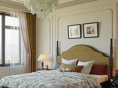 中古风主卧 法式中古卧室