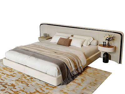 奶油风双人床