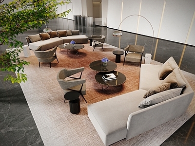 现代简约休息区 现代休息区 大堂休息区 公共休闲沙发 休闲休息区 大堂接待区