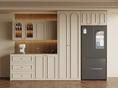 奶油风酒柜 餐边柜