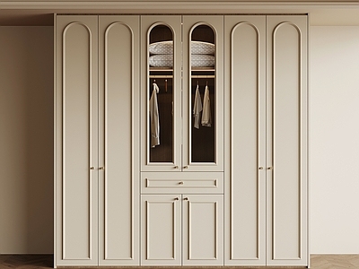 奶油风储物柜 法式奶油风衣柜