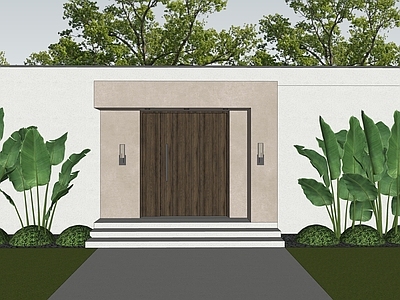 现代极简入口大门 庭院大门 现代大门  景观大门