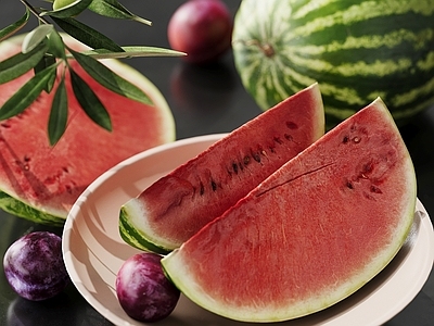 现代简约水果蔬菜 水果 西瓜