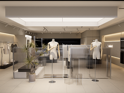 现代服装店 风格 男装店 D5渲染文件