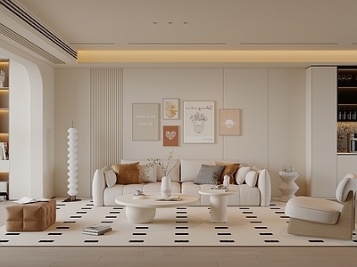 奶油风家居客厅