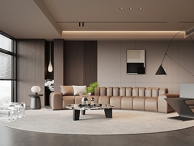 现代极简开放式客厅