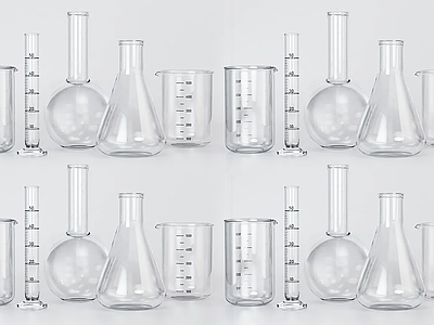 极简医疗器材 量杯 化学实验器材 量筒 锥形杯烧杯 试管培养皿