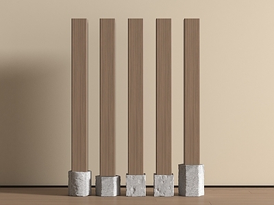 侘寂柱子 新中式柱子  圆柱 方柱