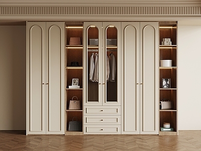 奶油风储物柜 法式奶油风衣柜