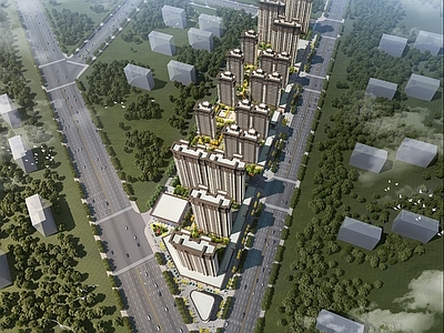 新中式鸟瞰规划 现代住宅