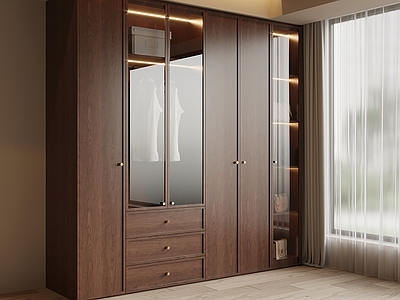 现代简约储物柜 中古风衣柜