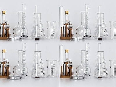 极简公用器材 量杯实验器材 量筒锥形杯烧杯 试管培养皿 学校实验器材杯子 实验架子