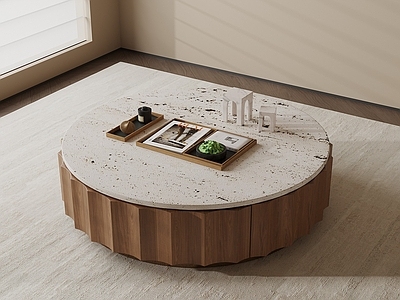 奶油风茶几 茶几 圆桌