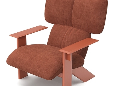 现代简约单人沙发 单人沙发休闲椅 红色扶手椅休闲椅