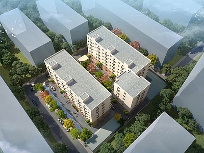 现代简约多层住宅楼 老旧小区改造