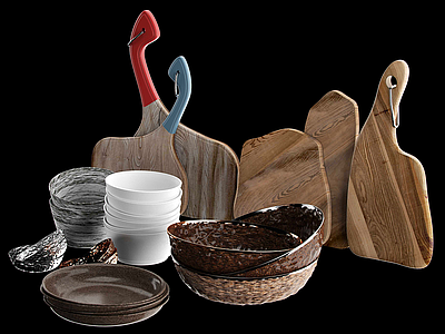 原木风厨房用品 厨房餐具储物组合