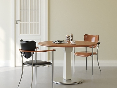 现代简约餐桌椅 包豪斯餐桌椅 圆餐桌 实木餐桌