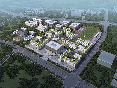 现代主义学校外观 现代学校