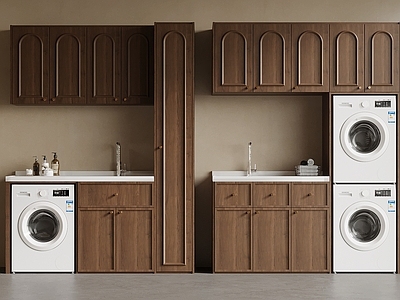 中古风洗衣机柜