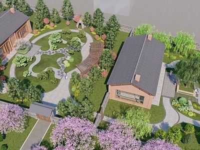 新中式景观乡村庭院 现代新中式庭院 现代文旅庭院 乡村民宿庭院 新中式微景观