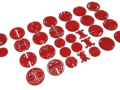 新中式其他美陈 中式寿纹 寿字纹图案 传统寿纹 中式福纹 传统纹饰