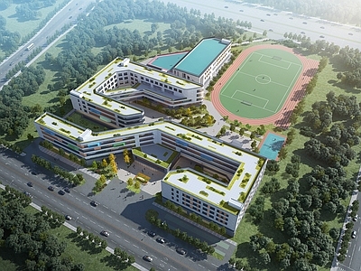 现代主义学校外观 现代学校