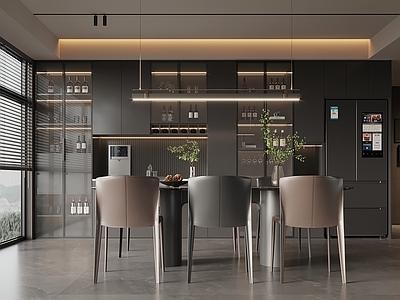 现代极简家居餐厅