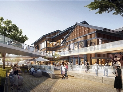 新中式商业综合体景观 新中式商业街 住宅综合体 仿古商业街