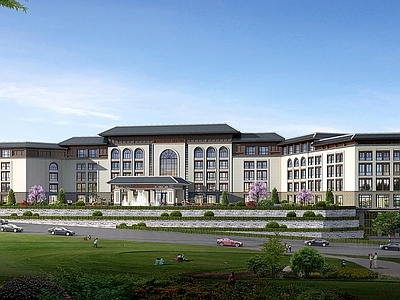 新中式酒店外观 延安酒店 窑洞酒店