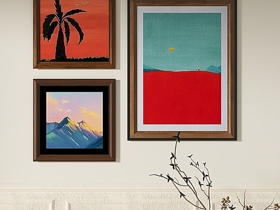 中古风组合画 中古复古抽象挂画