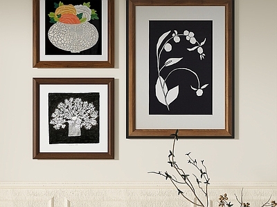 中古风组合画 中古复古抽象挂画