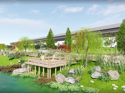 现代主义景观景观公园 滨水景观 儿童公园 运动公园 景观桥