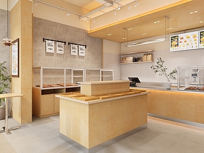 原木风甜品面包店