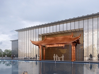 新中式售楼处外观 现代中式售楼部