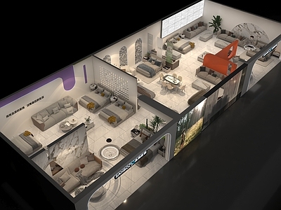 现代简约家具展厅 家居卖场 展厅设计 现代家具展厅 软体家具