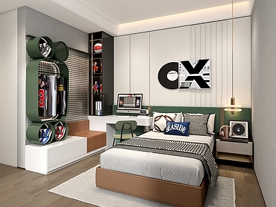现代简约男孩房