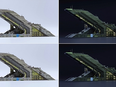科幻工业风孵化器 赛博朋克建筑 孵化器 科幻建筑 科研中心 商业建筑