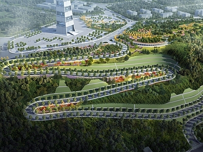 现代主义景观边坡护坡 盘山路景观