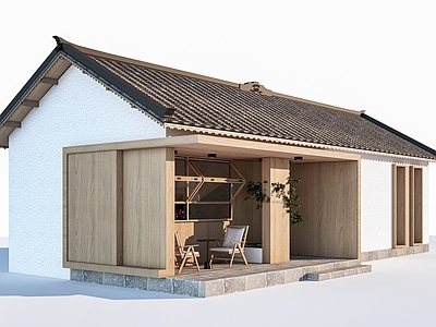 新中式民宿建筑 现代驿站建筑  商店建筑  咖啡厅建筑  小公建