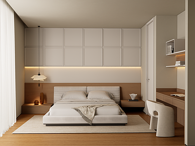 极简主卧 现代卧室 床品 极简卧室 主卧 客房