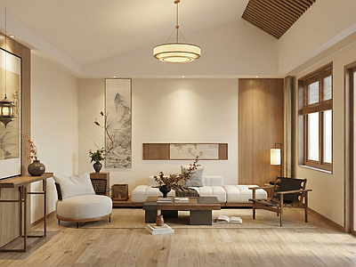 新中式家居客厅 中古家居客厅 新中式客厅 民宿客厅 中古简约客厅 中古家具