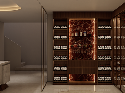 意式轻奢酒窖 酒窖 酒柜 雪茄房 品酒房 红酒柜