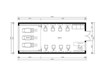 现代其他工装空间 现代理发店 施工图