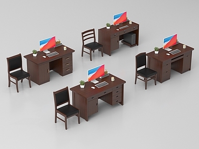 新中式办公桌椅 现代办公桌椅