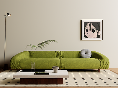 奶油风家居客厅 法式风家居客厅 法式沙发茶几组合