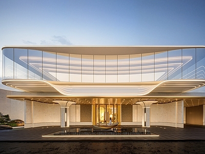 现代售楼处建筑 海派售楼处 示范区入口 小区大堂 酒店式入口 海派风格小区入口