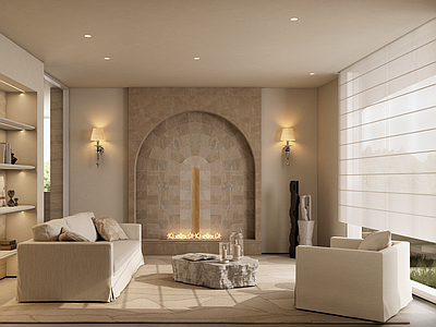 侘寂家居客厅 客厅 接待厅 前厅