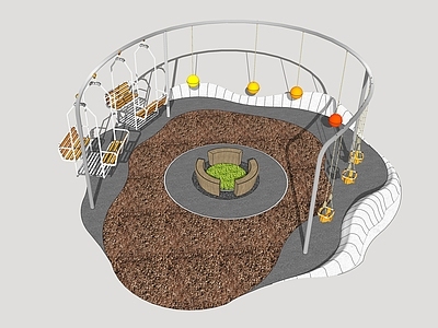 现代简约儿童游乐空间 儿童秋千 户外秋千 游乐园秋千 金属秋千