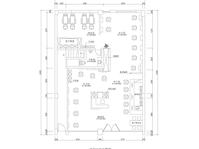 现代理发店 理发店平面图 施工图