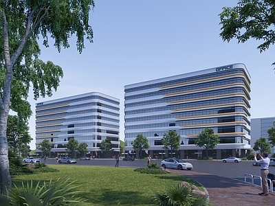 现代主义产业园办公楼 现代办公楼